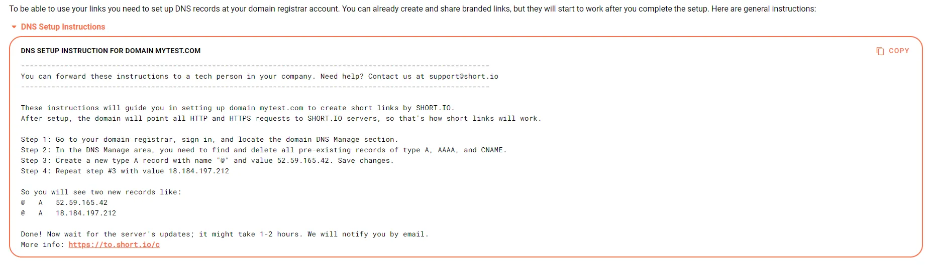 shortio-domain-configuration