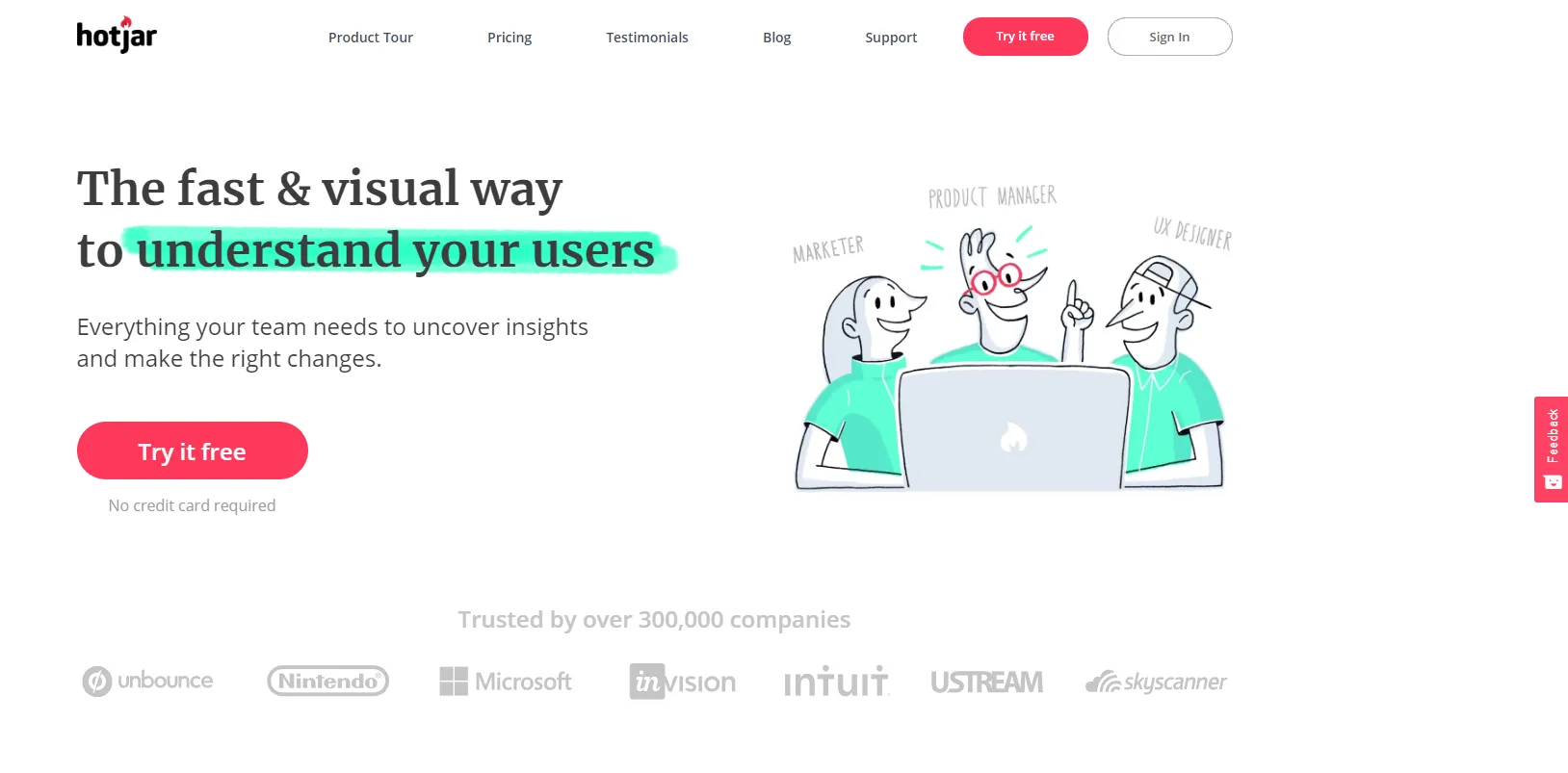 Hotjar call to action
